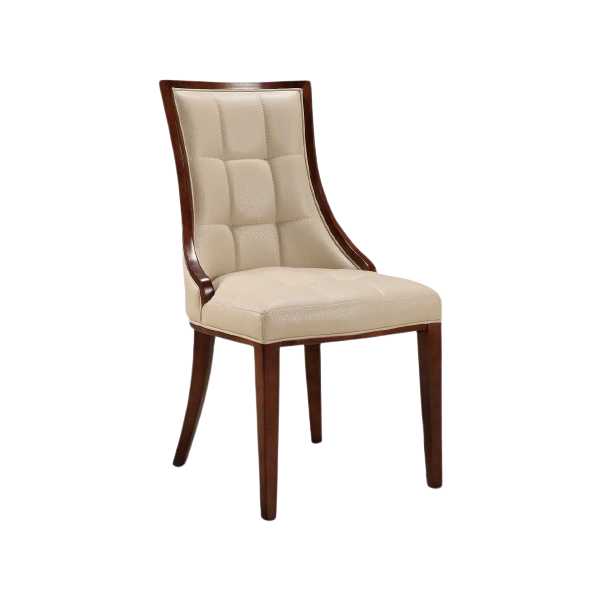 Fifth Avenue Wood Upholstered Dining Chair in Cream - Set of 2