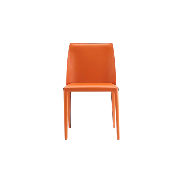 Paris Vegan Leather Accent Chair in Coral - Set of 2