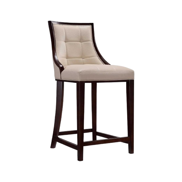 Fifth Avenue Wood Upholstered Counter Stool in Cream