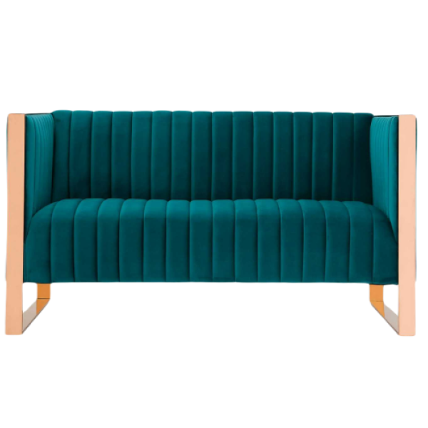 Trillium 57" Velvet Loveseat in Teal