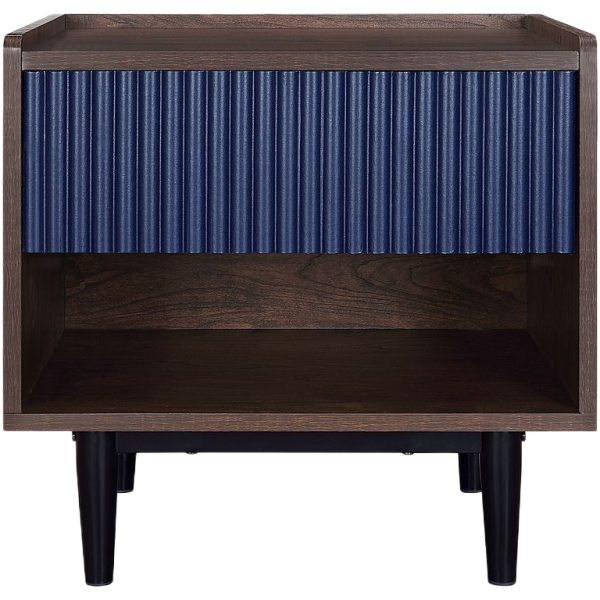 Duane 20" Fluted Nightstand in Navy Blue (1-Drawer)