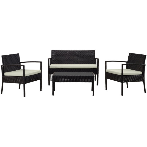 Noli 4-Piece Conversation Set in Black and Cream