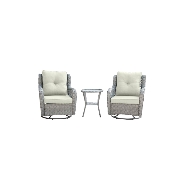 Fruttuo 3-Piece Conversation Set in Cream and Black