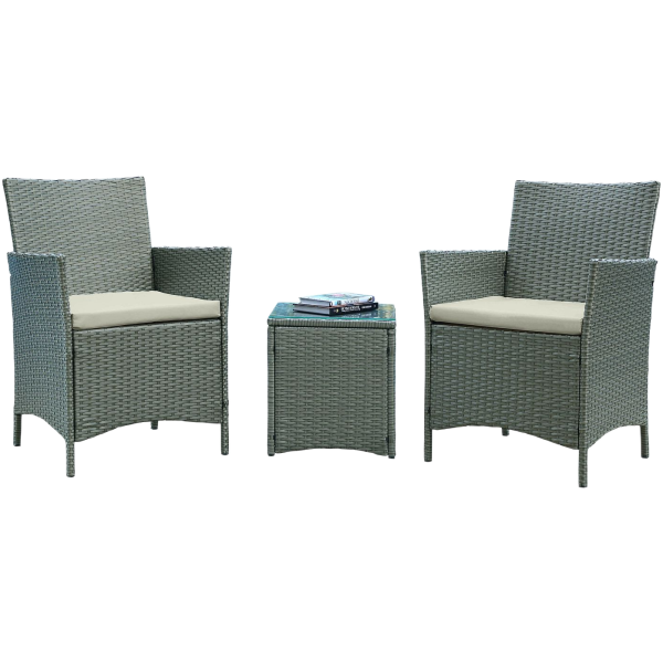 Imperia 3-Piece Conversation Set in Weathered Grey and Cream
