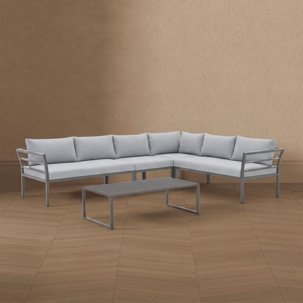 Sunnyside 5-Piece Conversation Set in Weathered Grey