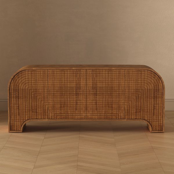 Tressa 72" Solid Wood Sideboard in Walnut (4-Door)