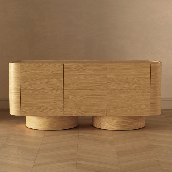 Solis 72" Solid Wood Sideboard in Natural (3-Door)