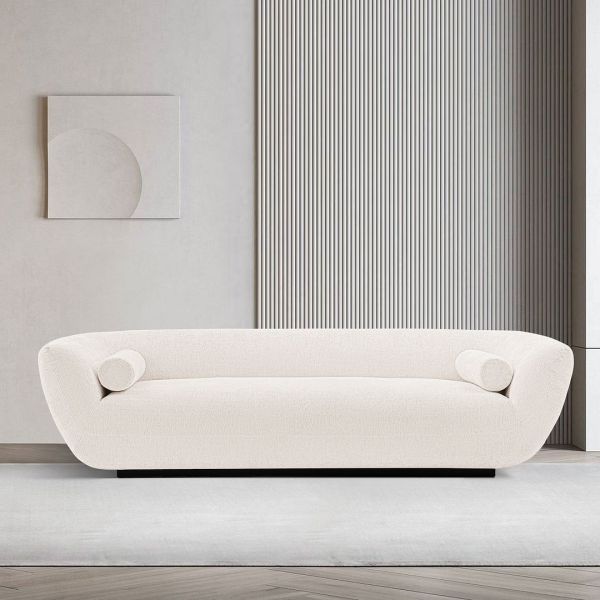 Ulka 96" Chenille Sofa in Cream