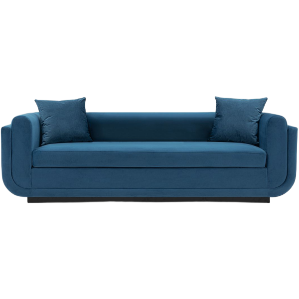 Edmonda 91" Velvet Sofa in Sapphire Blue