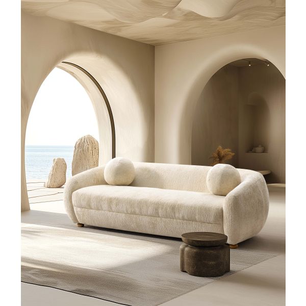 Tribeca 86" Chenille Sofa in Cream