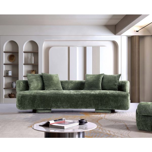 Verandah 112" Chenille Sofa in Olive Green