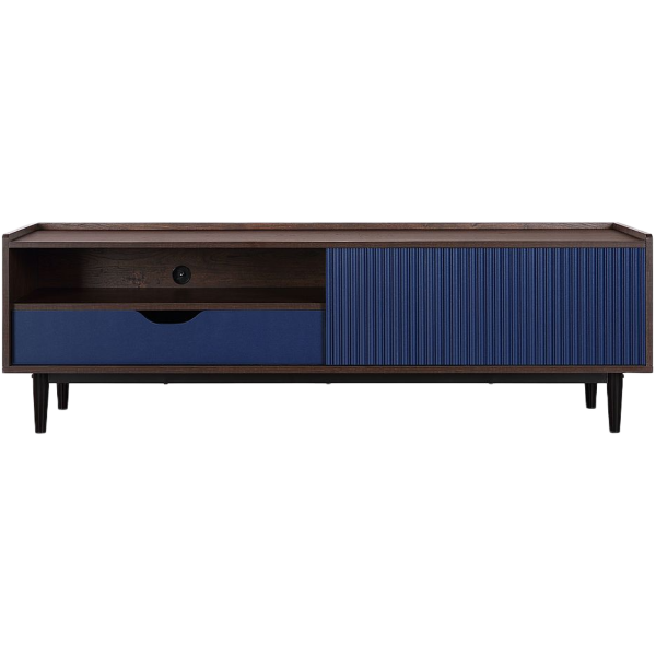 Duane 59" Fluted TV Stand in Navy Blue
