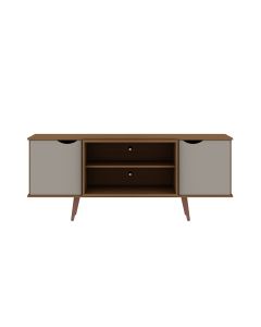 Hampton 62.99 TV Stand with 4 Shelves and Solid Wood Legs