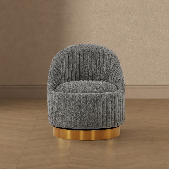 Leela Chenille Swivel Lounge Chair
