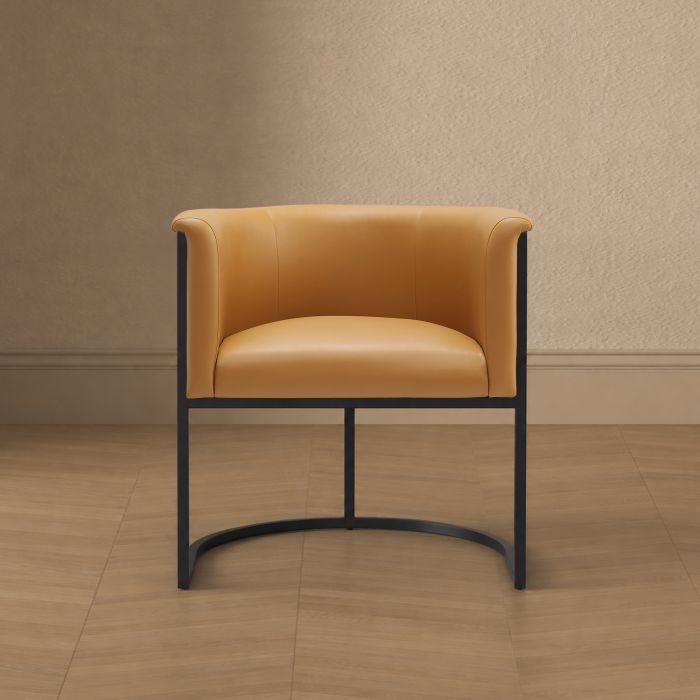 Cosmopolitan Metal Vegan Leather Accent Chair