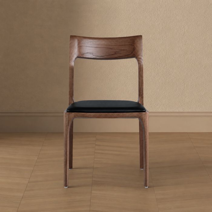 Moderno Wood Vegan Leather Dining Chair - Set of 2