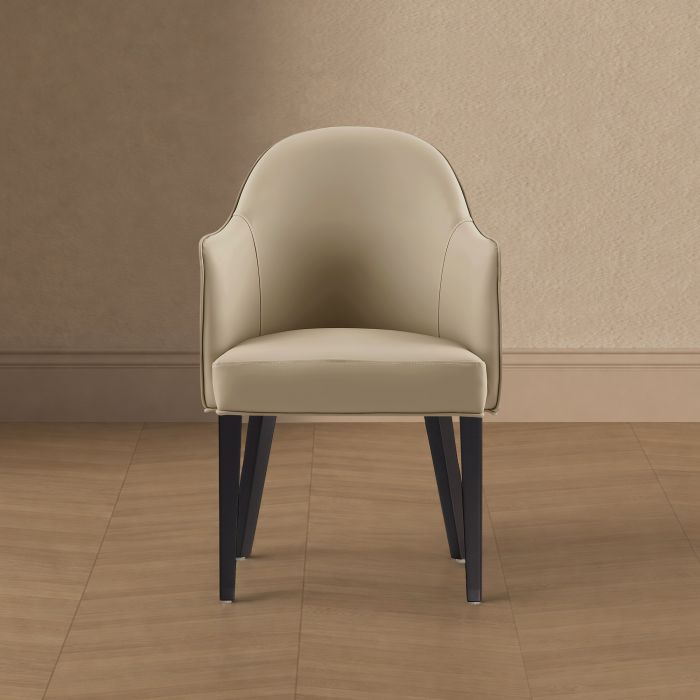 Hillman Wood Vegan Leather and Velvet Armchair