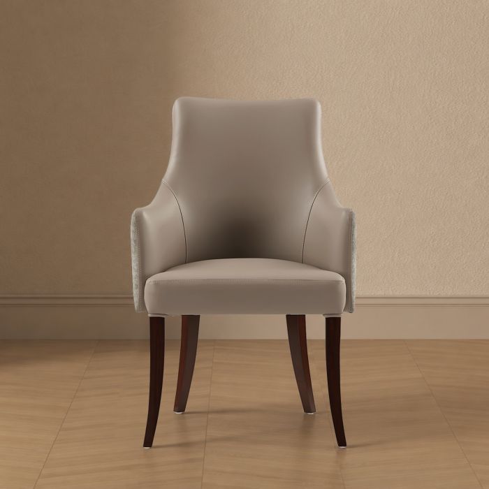 Connie Wood Vegan Leather and Velvet Armchair