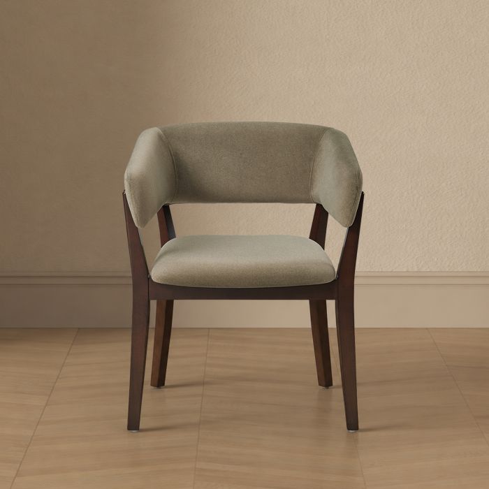 Blake Wood Faux Mohair Armchair