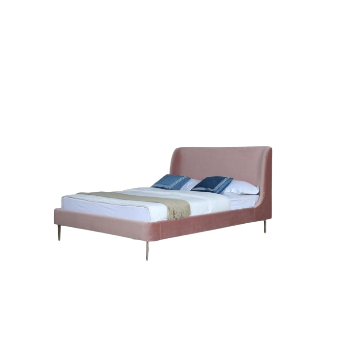 Heather Upholstered Velvet Queen Bed