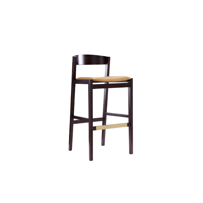 Klismos Wood Upholstered Barstool