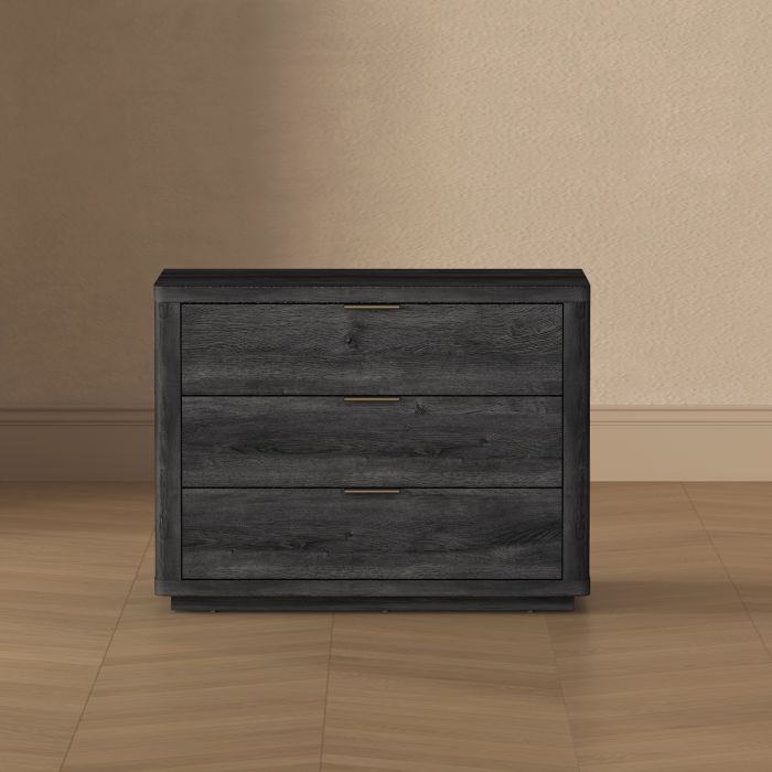 Evelyn 32" Nightstand in Charcoal Grey (3-Drawer)