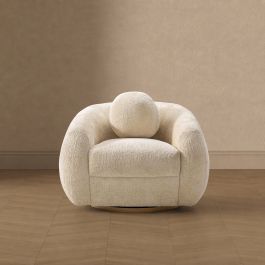 Tribeca Chenille Lounge Chair in Cream