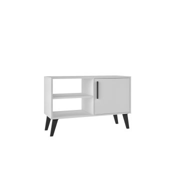Mid-Century- Modern Amsterdam 35.43" TV Stand with 3 Shelves in White