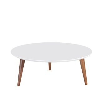 Moore 23.62" Round Low Coffee Table in  White 