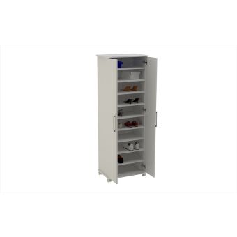 Catalonia Mobile Shoe Closet 1.0 with 10 shelves in White