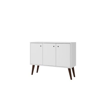 Bromma 35.43" Buffet Stand with 3 Shelves and 3 Doors in White