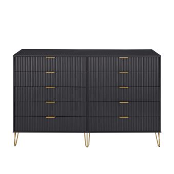  DUMBO Modern 10-Drawer Double Tall Dresser in Black