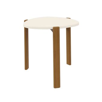 Mid Century- Modern Gales End Table with Solid Wood Legs in Off White