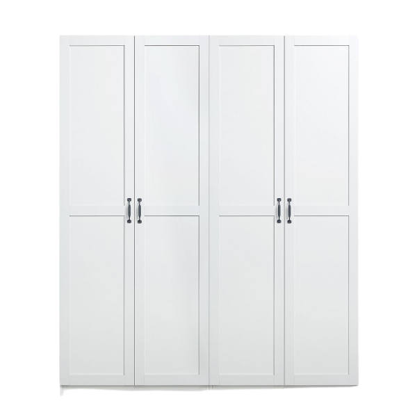 Hopkins Modern Freestanding Storage Closet with 7 Shelves in White (Set of 2)