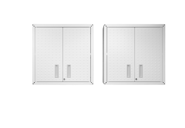Fortress 30" Floating Garage Cabinet in White - Set of 2