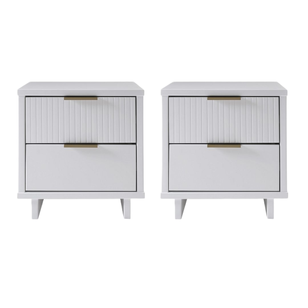 Granville White 2-Drawer Nightstand (Set of 2)