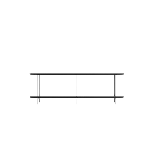 Celine 71" Console Table in Black (2-Shelf)