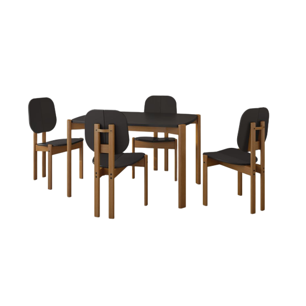 Gales 5-Piece Dining Set in Black