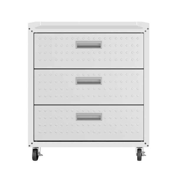 Fortress 30" Garage Rolling Cabinet in White (3-Drawer)