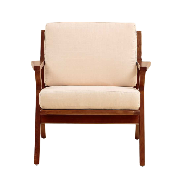 Martelle Twill Weave Armchair in Cream