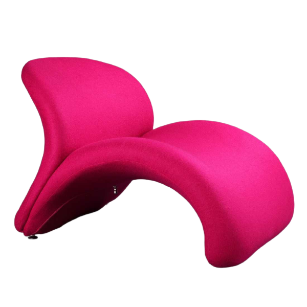 Rosebud Wool Blend Lounge Chair in Fuchsia