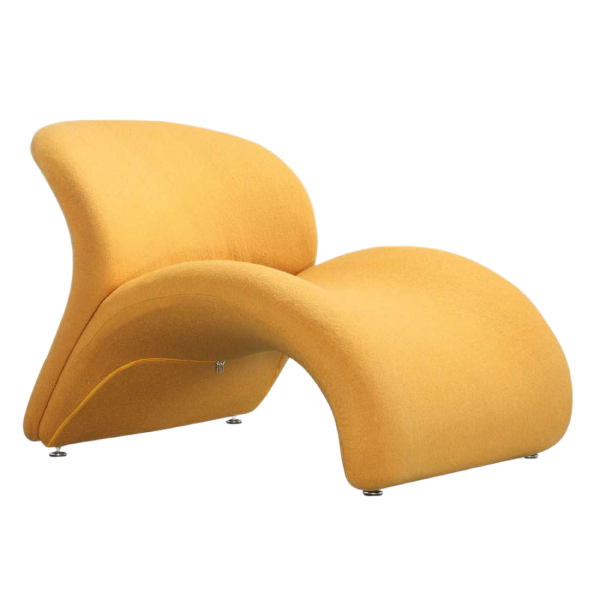 Rosebud Wool Blend Lounge Chair in Yellow
