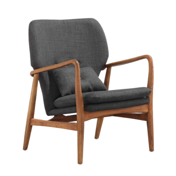 Bradley Linen Weave Armchair in Charcoal