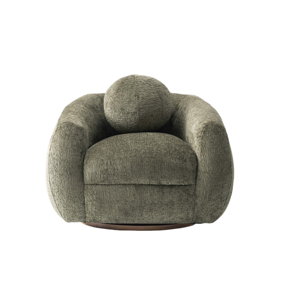 Tribeca Chenille Lounge Chair in Olive Green