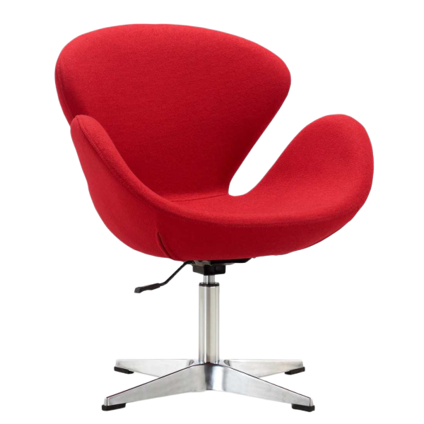 Raspberry Upholstered Swivel Lounge Chair in Red