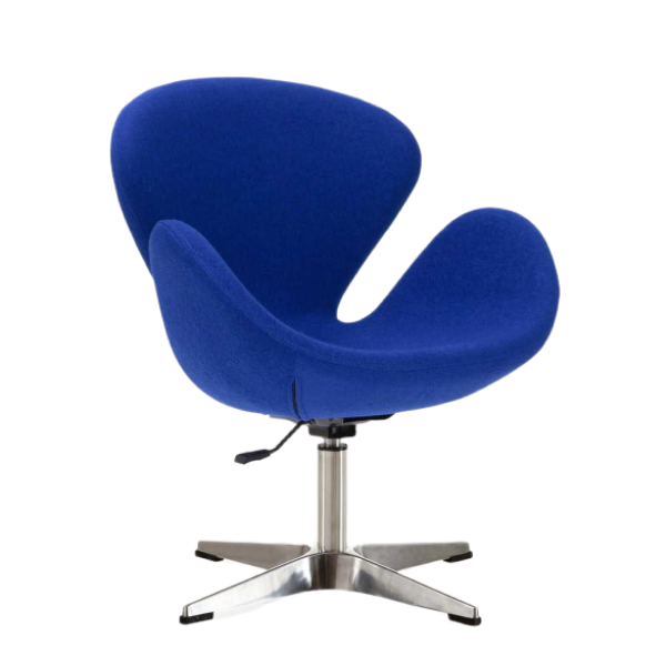 Raspberry Upholstered Swivel Lounge Chair in Blue