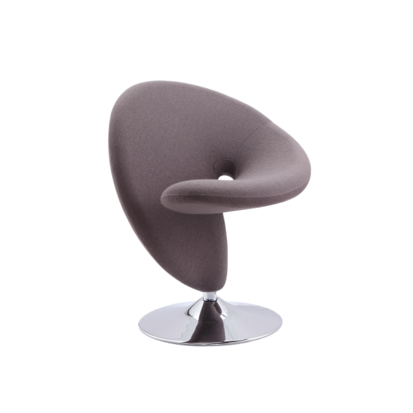 Curl Wool Blend Swivel Lounge Chair in Green