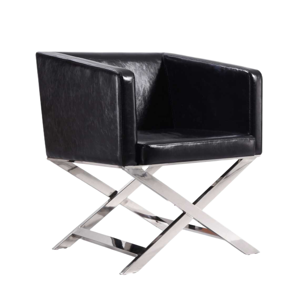 Hollywood Vegan Leather Armchair in Black