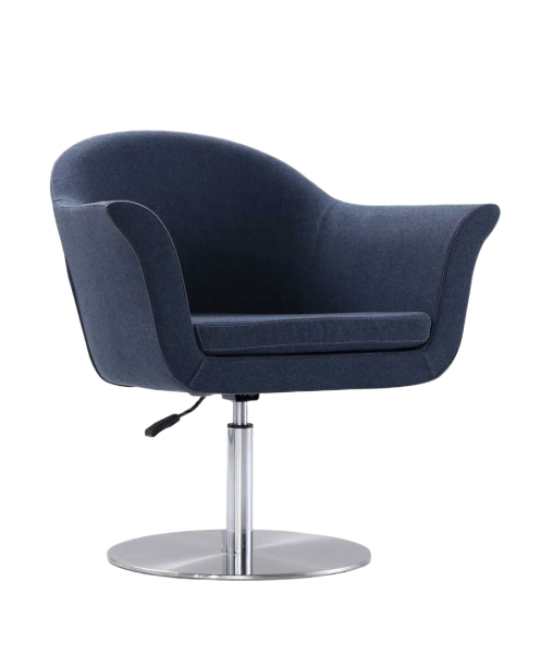 Voyager Woven Blend Swivel Lounge Chair in Smokey Blue