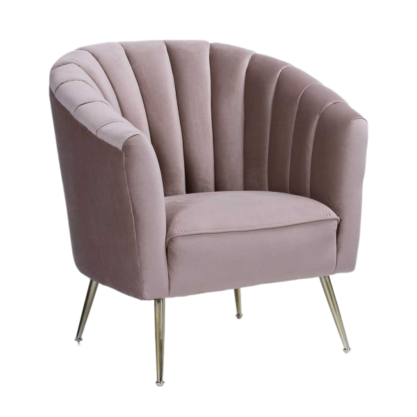 Rosemont Velvet Armchair in Blush